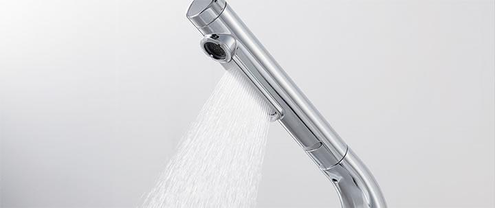 幅広のエアインシャワーで手早く洗えて、節水効果もバツグン。
