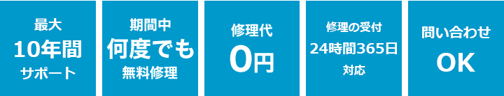 ジャパンワランティサポート株式会社の5つの安心サービス『あんしん修理サポート』