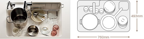 広々使えるシンク形状