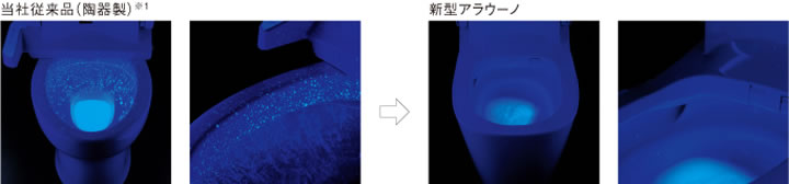 トビハネで汚れていたトイレも、新型アラウーノならこんなにキレイ 泡で受けとめる